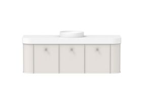 Supporting Image - Kado Era Double Curve All Door 1500mm Wall Hung Vanity Centre Basin 90mm Durasein Top Feather Grey