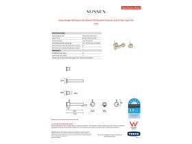 Specification Sheet - Scala Straight Wall Basin Set 200mm PVD Brushed Platinum Gold (6 Star) Lead Free