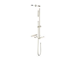 Hero - Faucet Strommen Vara Disc Wall Set with Single Rail Shower Tap System Trimset Brushed Nickel (3 Star) Lead Free