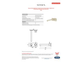 Specification Sheet - Sussex Scala Bath Mixer Outlet System Straight 250mm Right Hand PVD Brushed Platinum Gold Lead Free