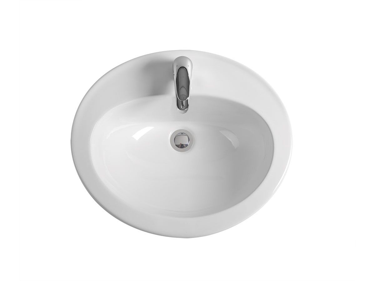 Base Vanity Basin with Overflow 1 Taphole 560 x 480mm White