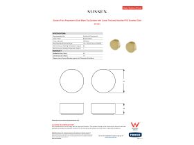 Specification Sheet - Sussex Pure Progressive Dual Mixer Tap System with Linear Textured Handles PVD Brushed Gold