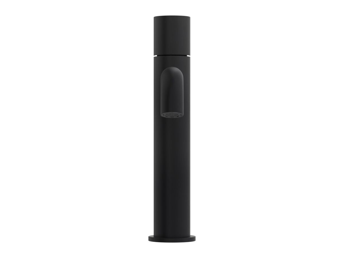 Supporting Image 2 - Mizu Drift Dial Medium Height Basin Mixer Curved Spout Matte Black (6 Star) Lead Free
