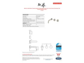 Specification Sheet - Milli Pure Wall Basin Hostess System 160mm Right Hand with Linear Textured Handles PVD Brushed Nickel (3 Star)