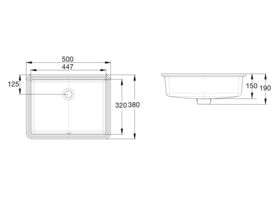 American Standard Heron Under Counter Basin with Overflow No Taphole 500 White