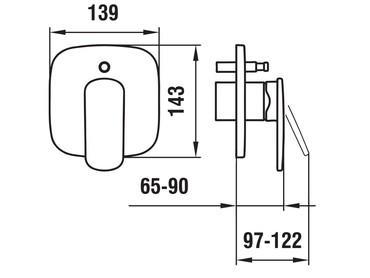 LAUFEN CityPlus Shower / Bath Mixer with Diverter Chrome