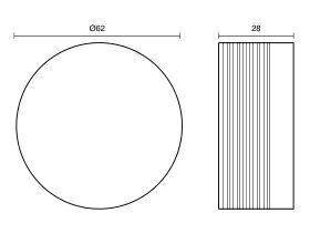 Technical Drawing - Milli Pure Progressive Shower / Bath Mixer Tap with Cirque Textured Handle