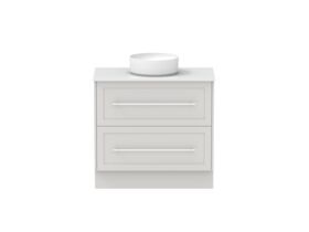 Hero - Kado Lux All Drawer 900mm Floor Mounted Vanity Centre Basin 20mm - Feather Grey - Front