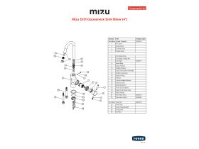 Component Listing - Mizu Drift Gooseneck Sink Mixer Tap