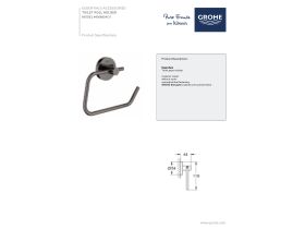 Technical Guide - GROHE Essentials Accessories Toilet Roll Holder Hard Graphite
