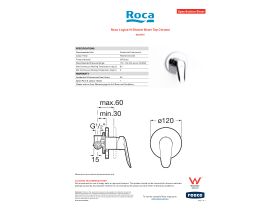 Specification Sheet - Roca Logica-N Shower Mixer Tap Chrome