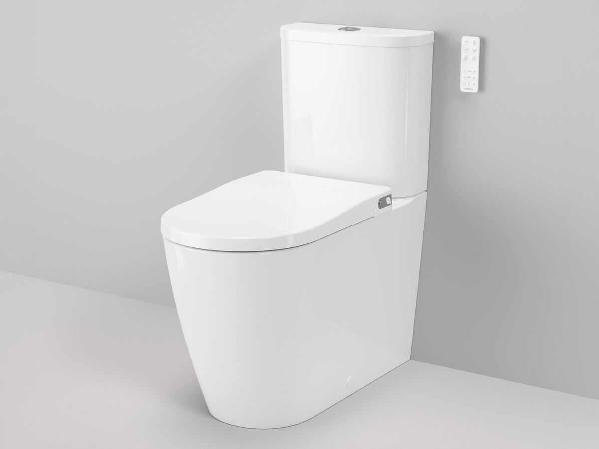 In Situ - Caroma Forma II Bidet Cleanflush Close Coupled Back to Wall Overheight Toilet Suite Gloss White (4 Star)