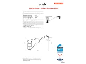 Specification Sheet - Posh Solus MK3 Standard Sink Mixer Chrome (4 Star)