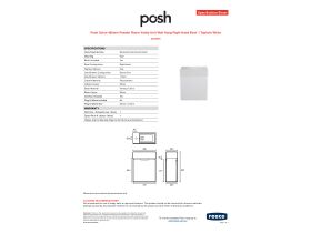 Specification Sheet - Posh Solus 485mm Powder Room Vanity Unit Wall Hung Right Hand Bowl 1 Taphole White