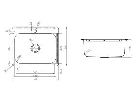 Posh Domaine Trough 45L with 1 Centre Taphole Stainless Steel