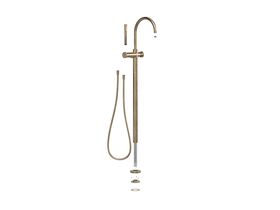 Supporting Image - Faucet Strommen Vara Disc Floor Mounted Bath Mixer with Handshower Kit Discovery Bronze (3 Star)