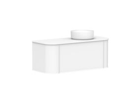 Supporting Image - Kado Era Double Curve All Drawer 1200mm Wall Hung Vanity with Right Hand Basin 20mm Top Matte White