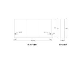 Kado Aspect 1500mm Mirror Cabinet Three Doors with Surround View