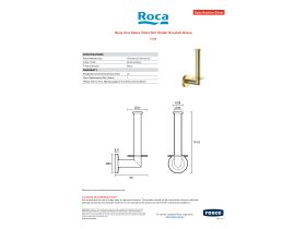 Specification Sheet - Roca Ona Spare Toilet Roll Holder Brushed Brass