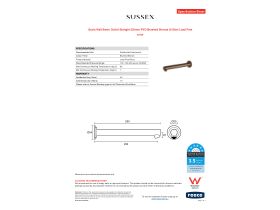 Specification Sheet - Scala Wall Basin Outlet Straight 250mm PVD Brushed Bronze (6 Star) Lead Free