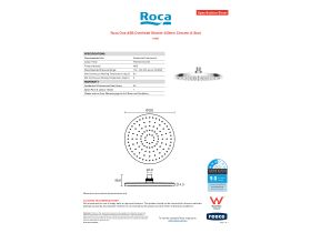 Specification Sheet - Roca Ona ABS Overhead Shower 250mm Chrome (3 Star)
