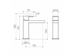 Clark Round Square Basin Mixer (5 Star)