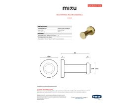 Specification Sheet - Mizu Drift Robe Hook Brushed Brass