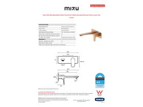 Specification Sheet - Mizu Silk Wall Basin/Bath Mixer Tap Set Kit 188mm Brushed Bronze (6 Star) Lead Free