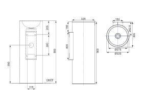 Alape Circa Freestanding Basin with Fixings 325mm White