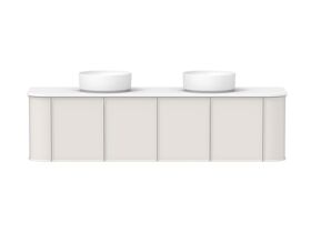 Hero - Kado Era Double Curve All Door 1800mm Wall Hung Vanity with Double Basin 20mm Top Feather Grey