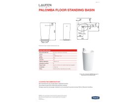Specification Sheet - LAUFEN Palomba Floorstanding Washbasin 1 Taphole White