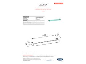 Specification Sheet - LAUFEN Kartell Towel Rail 450 Green