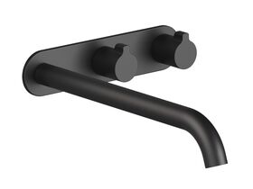 Hero - Faucet Strommen Vara Fin Wall Basin / Bath Hostess Tap System Right Hand 250mm Kit Matte Black (6 Star) Lead Free