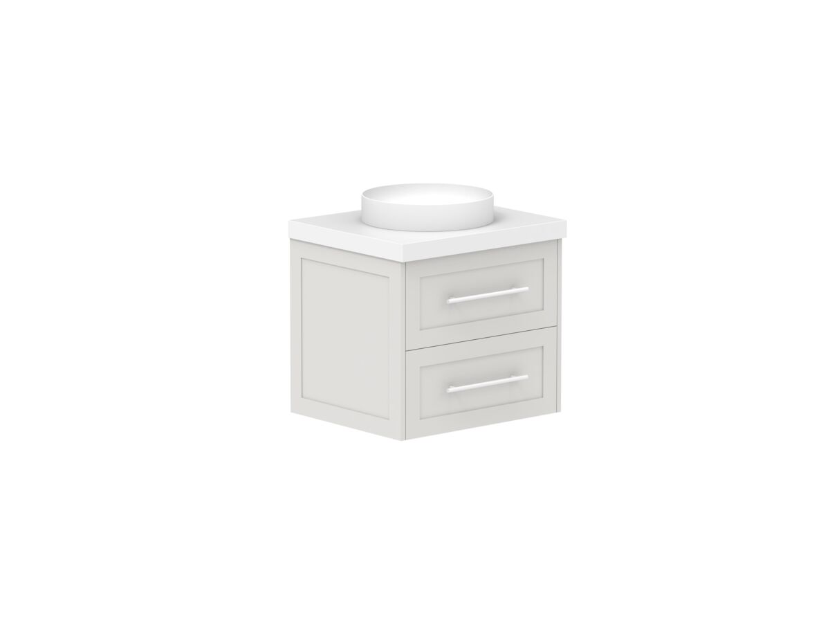 Supporting Image - Kado Lux 600mm All Drawer Wall Hung Vanity Unit 2 Drawers Centre Bowl 50mm Top