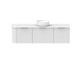 Supporting Image - Kado Neue Fluted Single Curve All Drawer 1650mm Wall Hung Vanity with Centre Basin 20mm Top Ultra White