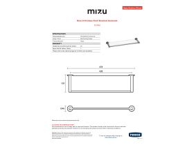Specification Sheet - Mizu Drift Glass Shelf Brushed Gunmetal