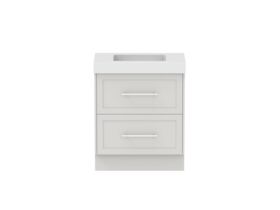 Hero - Kado Lux All Drawer 750mm Floor Mounted Vanity Centre Basin 90mm - Feather Grey - Front