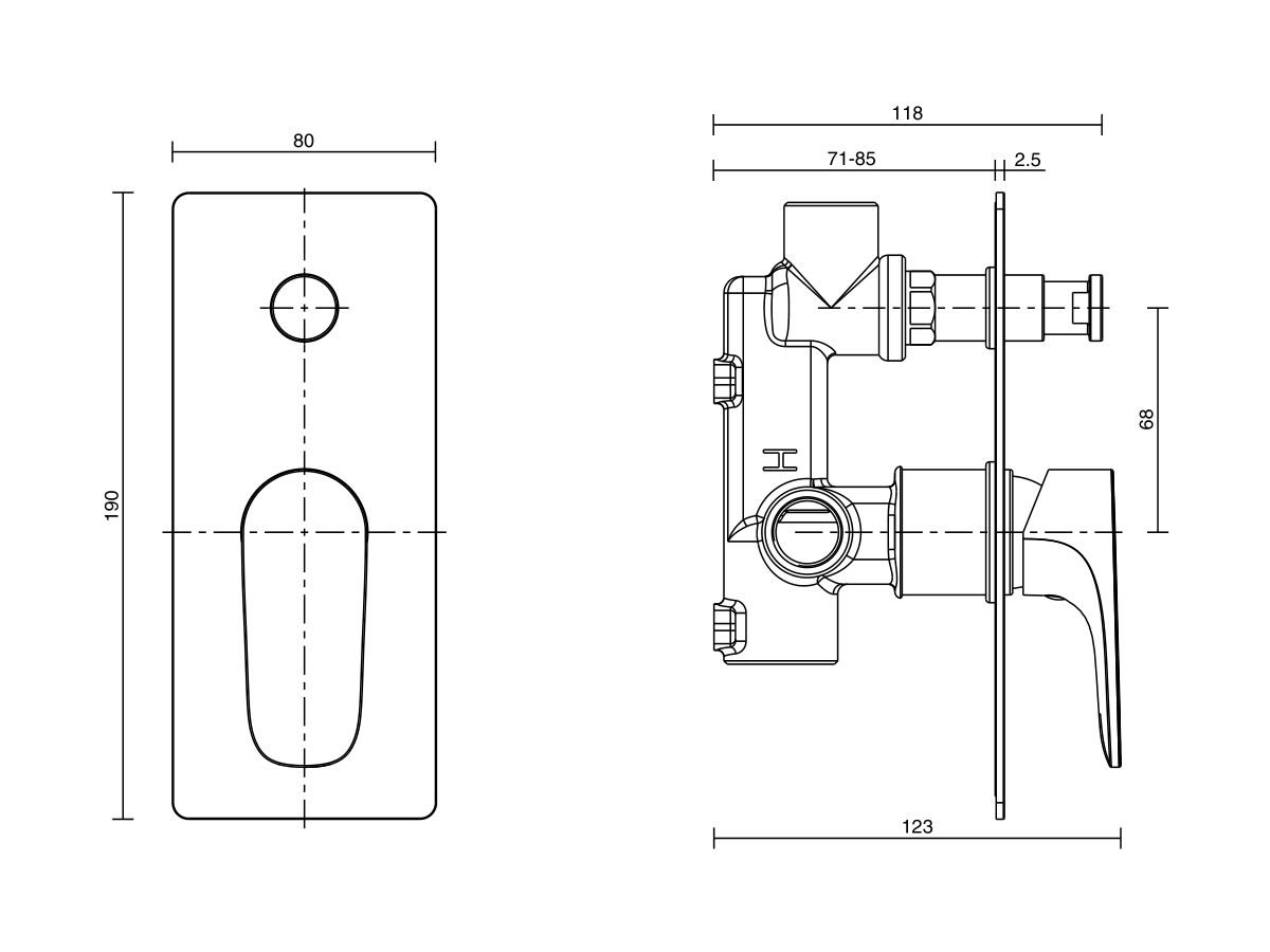 Mizu Silk Shower Mixer with Diverter Trimset