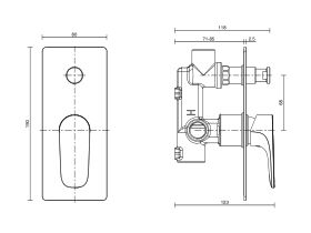 Mizu Silk Shower Mixer with Diverter Trimset
