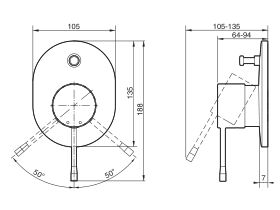 Technical Drawing - GROHE Essence New Shower / Bath Mixer with Diverter Slim Tap (V2)