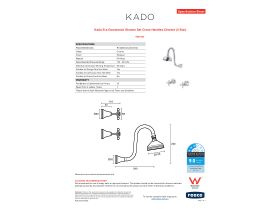 Specification Sheet - Kado Era Gooseneck Shower Set Cross Handles Chrome (3 Star)