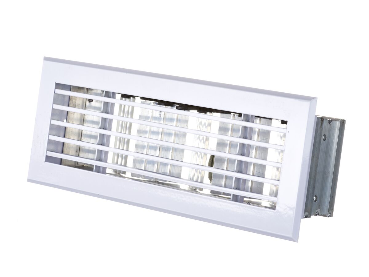 Airform Linear Bar Floor Register White 300mm x 100mm