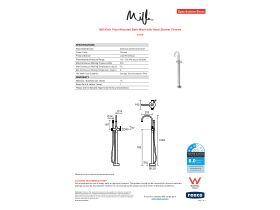 Specification Sheet - Milli Etch Floor Mounted Bath Mixer with Handshower Chrome