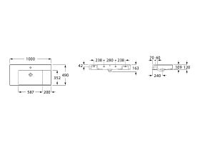 Inspira Wall Basin 1000x490 White