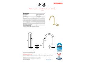 Specification Sheet - Milli Etch Progressive Hob Basin Mixer Tap Set Brushed Gold (6 Star)