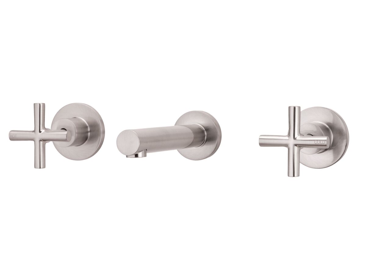 Hero - Posh Solus Bath Set with 170mm Outlet and 3/4 Ceramic Disc Brushed Nickel