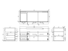 Posh Bristol MK2 1200mm Wall Hung Vanity Unit Centre Bowl Left Hand Drawers