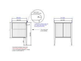 ISSY Custom Cloud I 601-800mm x 400-550mm x 700-800mm Vanity Unit with Legs 2 Touch Latch Doors (No Basin)