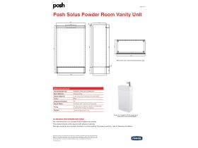 Technical Guide - Posh Solus 485mm Powder Room Vanity Unit with Kick Right Hand Basin 1 Taphole White