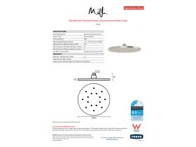 Specification Sheet - Milli Marq Edit Overhead Shower 250mm Brushed Nickel (3 Star)